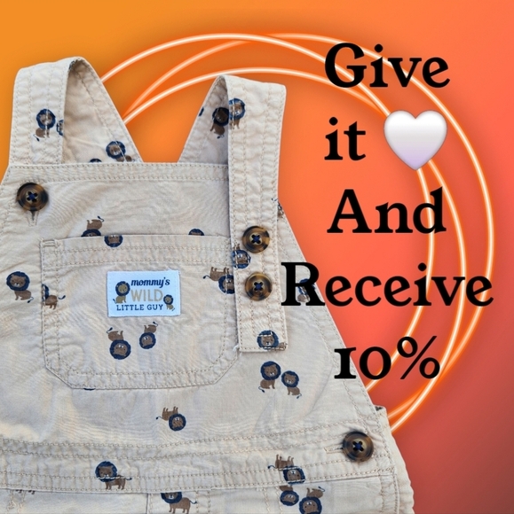 Carter's Baby boys Short Overalls Beige Tan Size 12 Months Adjustable with Snaps - Picture 10 of 10